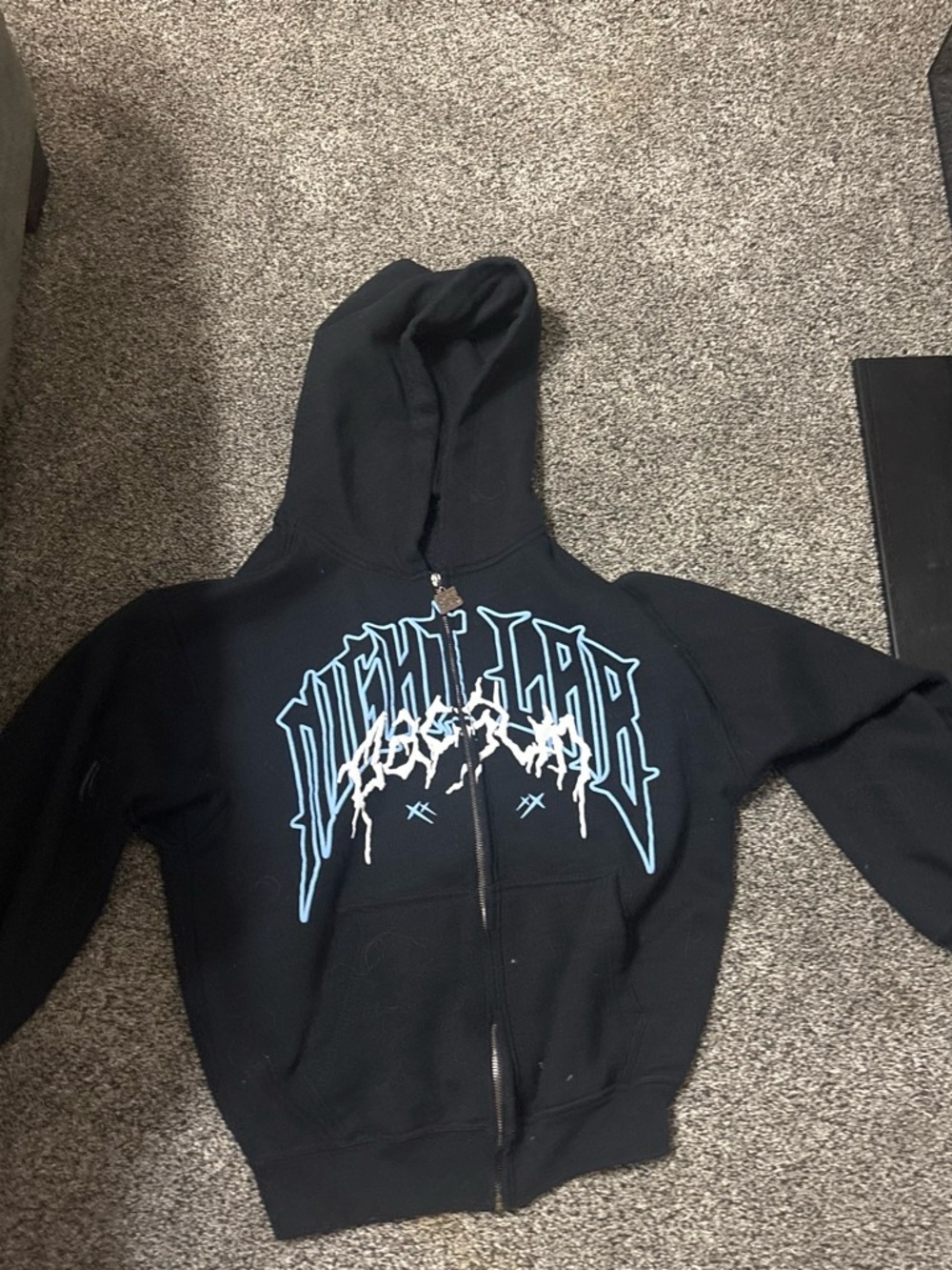 PacSun Black and Blue  Zip-Up Hoodie Night Lab men’s small